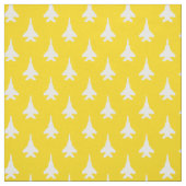 Wit op Yellow Strike Eagle Fighter Jet Pattern Stof (Swatch)