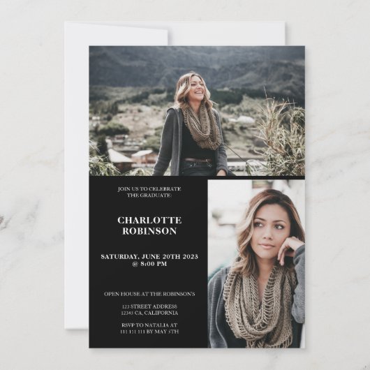 Wit op zwart afstuderen manuscript 3 fotoafstudere kaart (Achterkant)