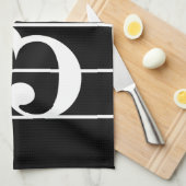 Wit-op-Zwart Alto Clef Keukenhanddoek (Quarter Fold)