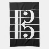 Wit-op-Zwart Alto Clef Keukenhanddoek (Verticaal)