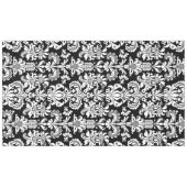 Wit op zwart  bloemdamast tafelkleed (Voorkant (Horizontaal))