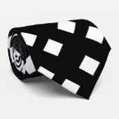 Wit op zwart diamantontwerp stropdas (Opgerold)