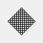 Wit op zwart groot formaat polka dots papier servet (Hoek)