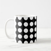 Wit op Zwart Groot Grootte Horizontale Polka Dots Koffiemok (Links)