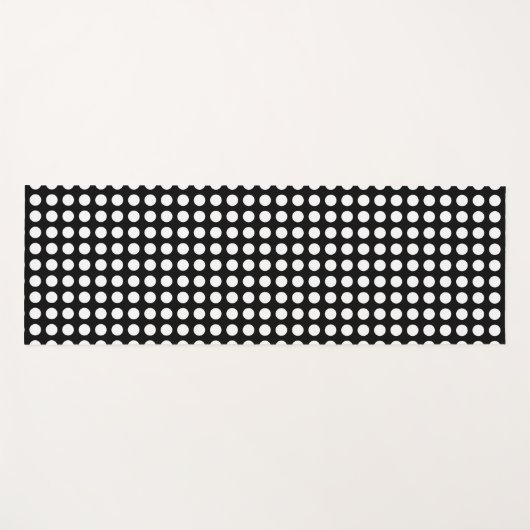 Wit op Zwart Groot Grootte Horizontale Polka Dots Yogamat (Voorkant (horizontaal))