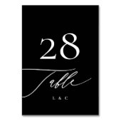 Wit op zwart | Kalligrafie Moderne bruiloft Kaart (Voorkant)