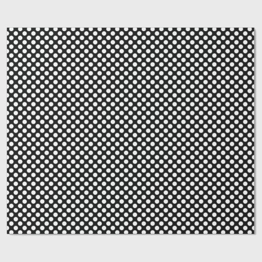 Wit op zwart klein formaat Polka stippen Cadeaupapier (Vlak)