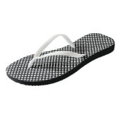 Wit op zwart klein formaat Polka stippen Teenslippers (Schuin)