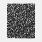 Wit op zwart | Lino Print Stars Patroon Fleece Deken (Voorkant)