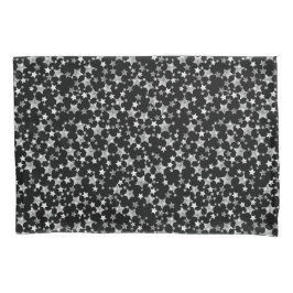 Wit op zwart | Lino Print Stars Patroon Kussensloop