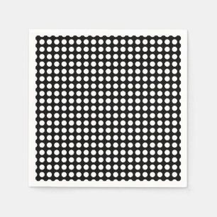 Wit op Zwart Medium Horizontale Polka Dots Paper Servet