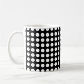 Wit op Zwart Medium Size Horizontale Polka Dots Koffiemok (Links)