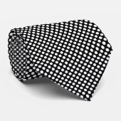 Wit op zwart Medium Size Polka Dots Stropdas (Opgerold)