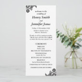 Wit op zwart plat programma programmakaart (Staand voorkant)