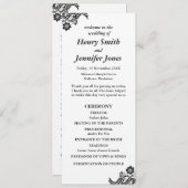 Wit op zwart plat programma programmakaart (Voorkant / Achterkant)