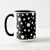 Wit op zwart polkadotpatroon mok (Links)
