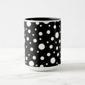 Wit op zwart polkadotpatroon mok (Midden)