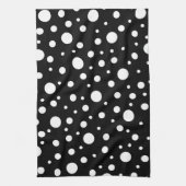 Wit op zwart polkadotpatroon theedoek (Verticaal)