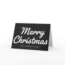 Wit op Zwart Retro Script Prettig Kerstfeest