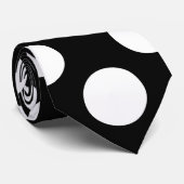 Wit op Zwart Reuzengrootte Polka Dots Stropdas (Opgerold)