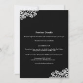 Wit op zwart Save The Date Invitation Kaart (Achterkant)