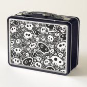 Wit-op-zwart schedelpatroon (Achterkant)