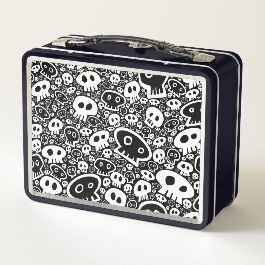 Wit-op-zwart schedelpatroon (Achterkant)