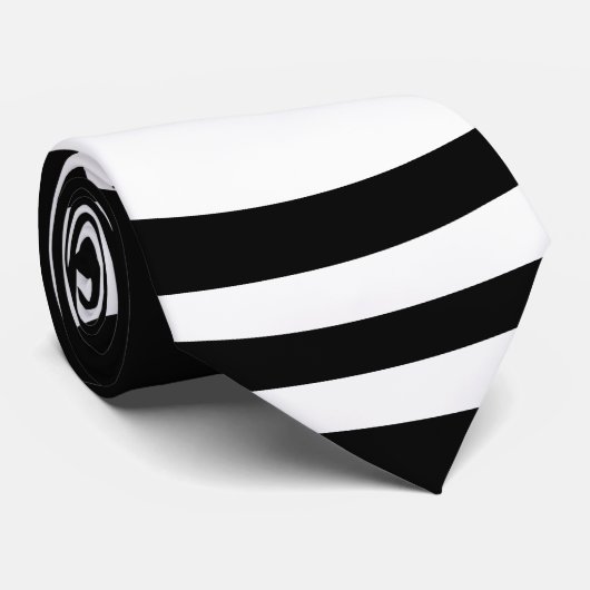 Wit op zwart Stropdas (Opgerold)