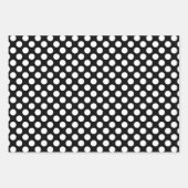 Wit op zwart Verschillende maten Polka Dots Inpakpapier Vel (Voorkant 2)