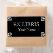 Wit op zwarte boekenplaat etiket (Insitu)