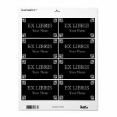 Wit op zwarte boekenplaat etiket (Full Sheet)