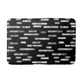 Wit op zwarte inktafgeronde lijnen patroon badmat (Voorkant)