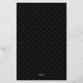 Wit Op Zwarte Lauwerier Monogram Stippenpatroon Briefpapier (Achterkant)