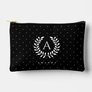 Wit Op Zwarte Lauwerier Monogram Stippenpatroon Etui