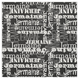 Wit op zwarte moderne naam Collage Decor Stof