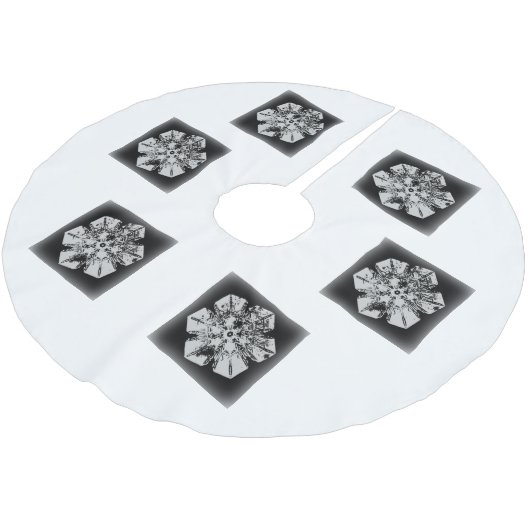 Wit op zwarte sneeuwvlok kerstboom rok (Gekanteld)