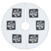 Wit op zwarte sneeuwvlok kerstboom rok (Voorkant)