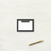 Wit Op Zwarte Stippenpatroon Aangepaste Tekst Post-it® Notes (Op bureau)