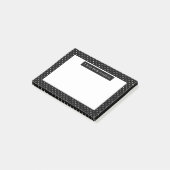 Wit Op Zwarte Stippenpatroon Aangepaste Tekst Post-it® Notes (Schuin)