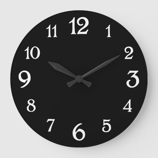 Wit op zwarte  wandklok voor schrijfmachine (Voorkant)