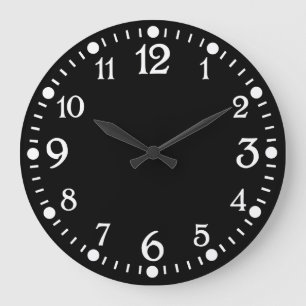 Wit op zwarte  wandklok voor schrijfmachine