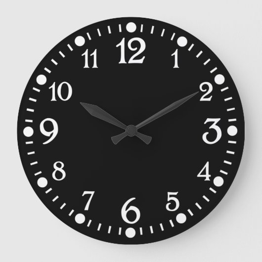 Wit op zwarte wandklok voor schrijfmachine (Voorkant)