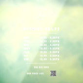 Wit Openingsuren Logo QR Code Transparant  Raamsticker (Vel 3)