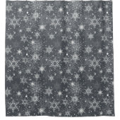 Wit openwerk sneeuwvlokken douchegordijn (Voorkant)