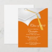 Wit Oranje Afstudeerder Pet Graduation Party Invit Uitnodiging Briefkaart (Voorkant / Achterkant)