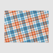 Wit Oranje Blauw Schotse Ruit Ontwerp Tissuepapier (Voorkant)