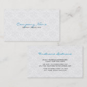 Wit  oranje bloemdamast patroon visitekaartje (Voorkant / Achterkant)