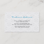 Wit  oranje bloemdamast patroon visitekaartje (Achterkant)