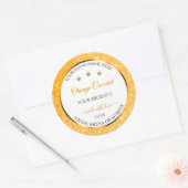 Wit Oranje Glitter Stars Etiket op verpakking (Envelop)