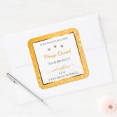 Wit Oranje Glitter Stars Etiket op verpakking (Envelop)